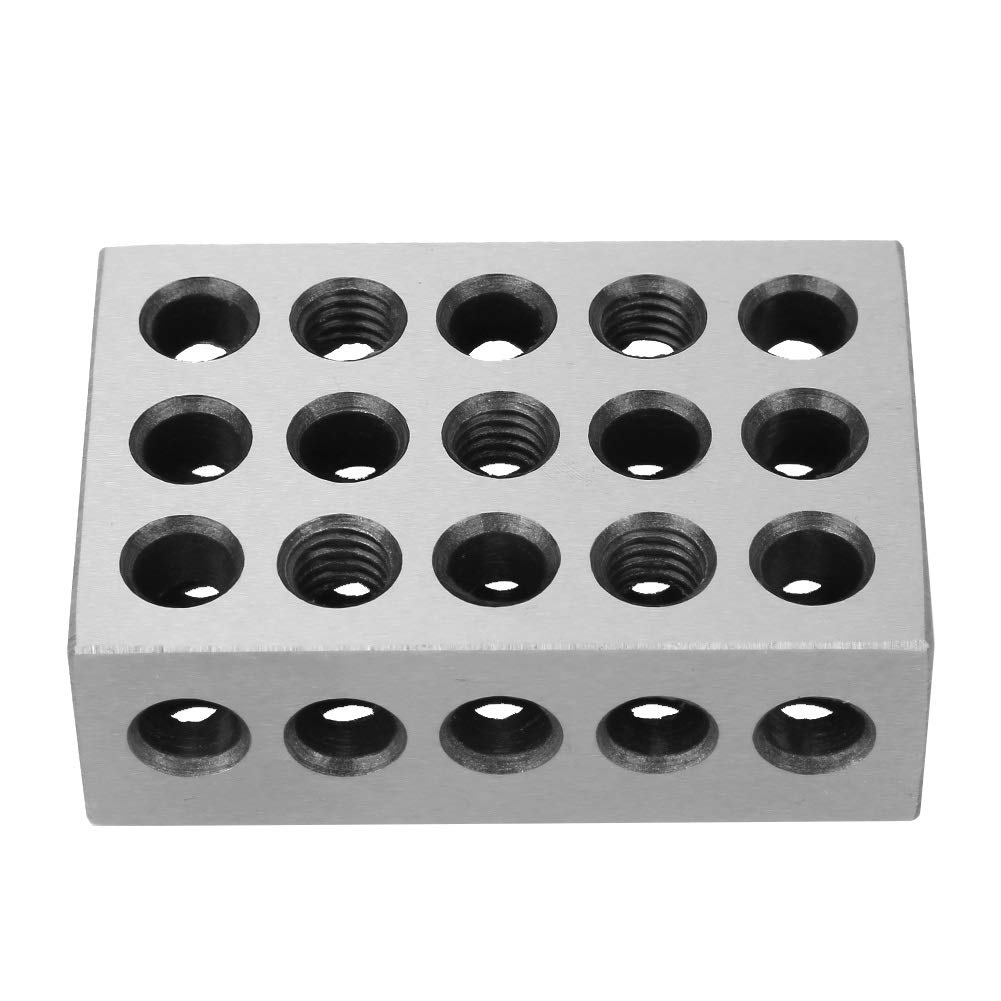 Samfox Gauge Blocks - 1-2-3 Parallel Blocks Gauge Steel Engineers Blocks 0.0001" High Accuracy 23 Holes Milling Tool Accessory