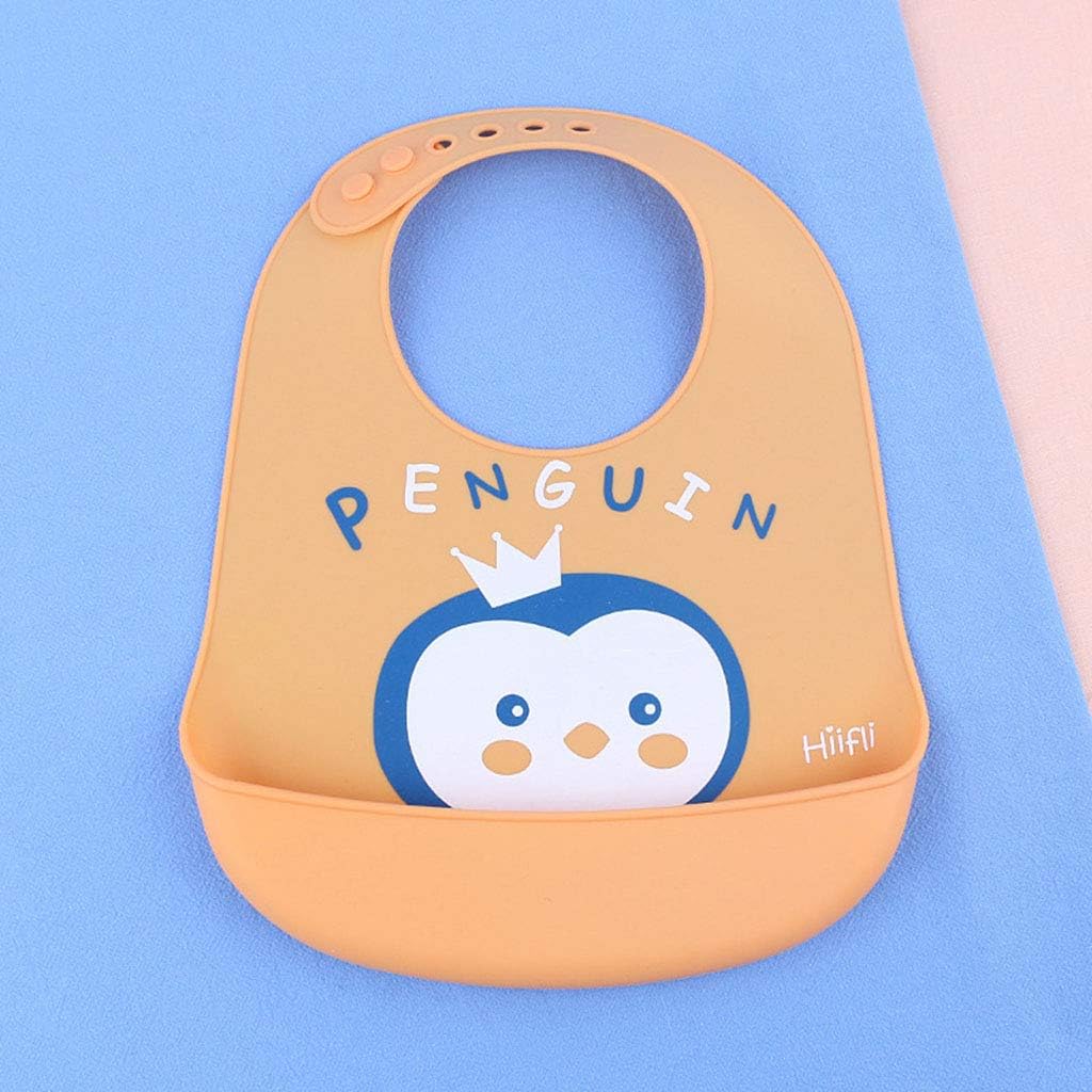 Xiangrun Bavoir Bebe Silicone Souple Impermeable Ajustable Avec Grande Poche Mignon Animal Serviette De Salive Pour Bebe Le Repas De Bebe Bebe Puericulture