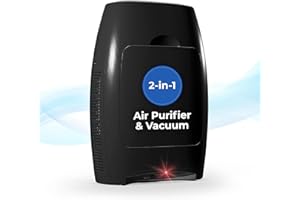 EYE-VAC EyeVac Air 2-in-1 HEPA Air Purifier & Touchless Vacuum Automatic Dustpan - Ultra Fast & Powerful - Covers 600 Sq ft - Corded Canister Vacuum, Bagless, Automatic Sensors, 1000 Watt (Black/Black)