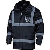 VENDACE High Visibility Reflective Safety Jackets for Men 3-in-1 ANSI Class 3 Hi Vis Winter Jacket Waterproof
