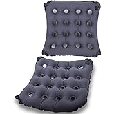 POPIPEN Inflatable Seat Cushion, Portable Air Seat Chair Cushions for Pressure Relief Breathable Waffle Square Seat Pad for Home Car Wheelchairs Office Chairs and Airplanes (2PCS)