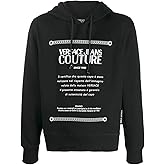 VERSACE JEANS COUTURE Men's Black White Logo Hooded Sweatshirt (XS)
