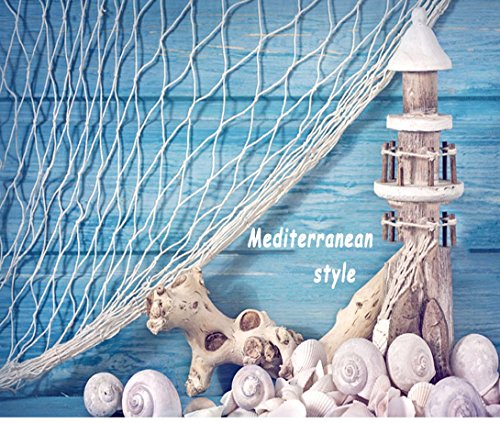 Creamy White Fishing Net Beach Theme Decor for Party Home Living Room Bedroom 78 Inch Mediterranean Style Decor Wall Decoration