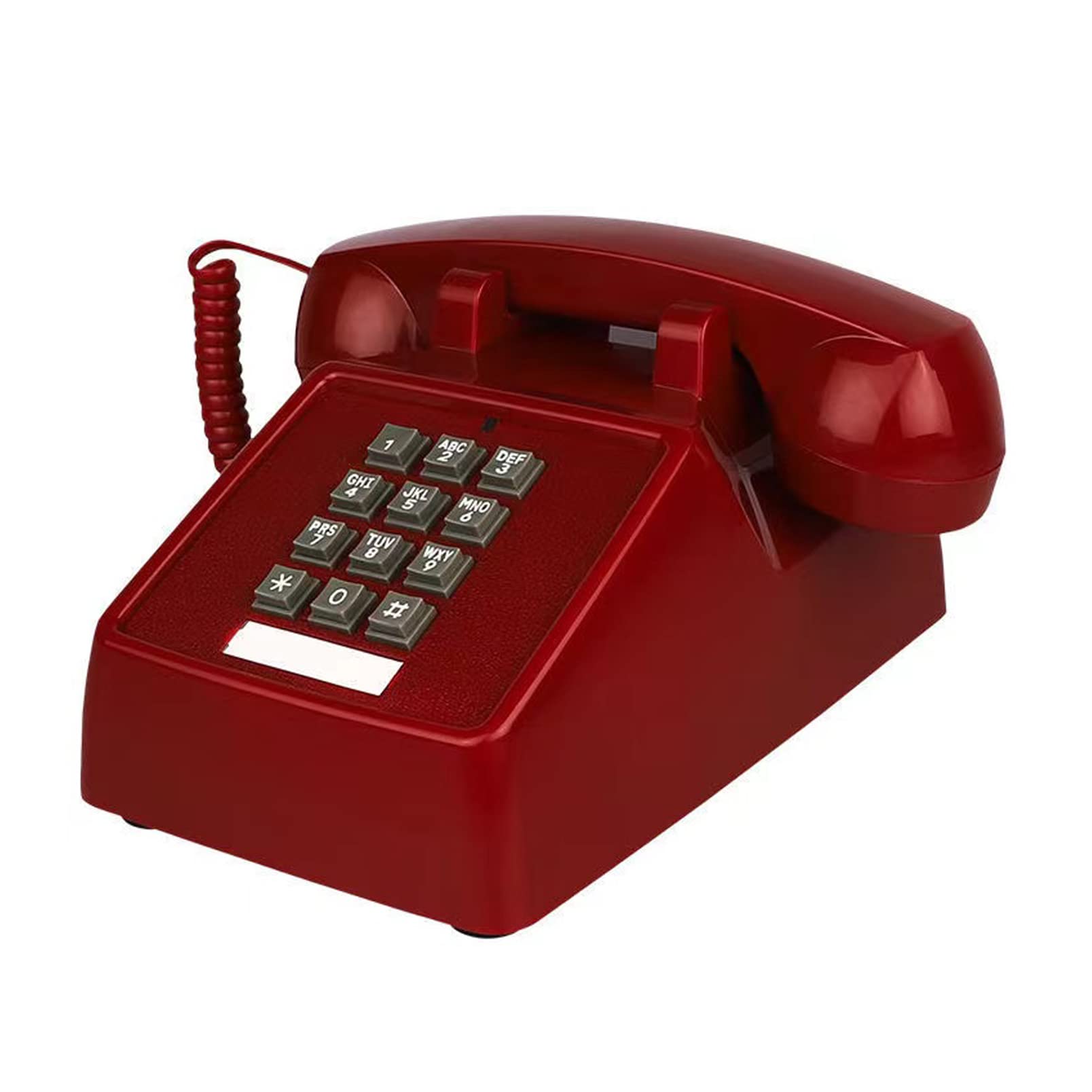 TelPal Landline Phones for Home Office Hotel School Retro Classic Old Fashion Movie Decor Phones with Loud Metal Bell (Red)