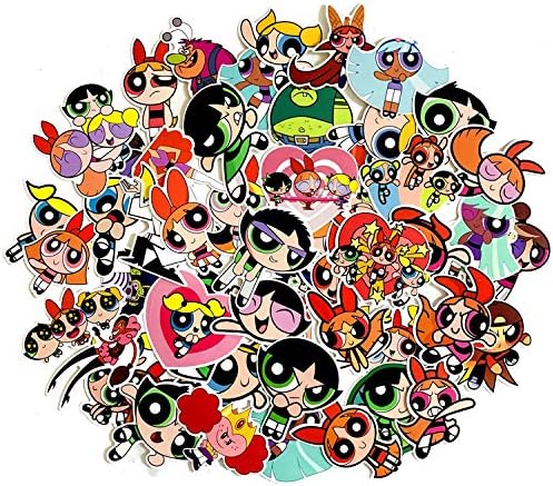 The Powerpuff Girls Pvc Waterproof Fun Sticker Toy Luggage Sticker Motorcycle And Luggage Notebook Sticker 50 Pcs