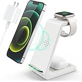 3 in 1 Wireless Charging Station, 2026 Upgraded Fast Desk Charger Station for iPhone 17 16 15 14 13 12 Pro Max Plus, Charger Stand for Apple Watch 11 10 9 8 7 6 5 4 3 2 Ultra SE, Airpods 4 3 2 Pro