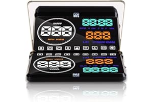 Pyle Universal 5.5’’ Car HUD Head-Up Display Windshield Screen Projector Vehicle Speed & Diagnostic Monitor System Plug & Play OBD2/EUOBD Water Temp, Voltage, Fuel Indications & More (PHUD18OBD)