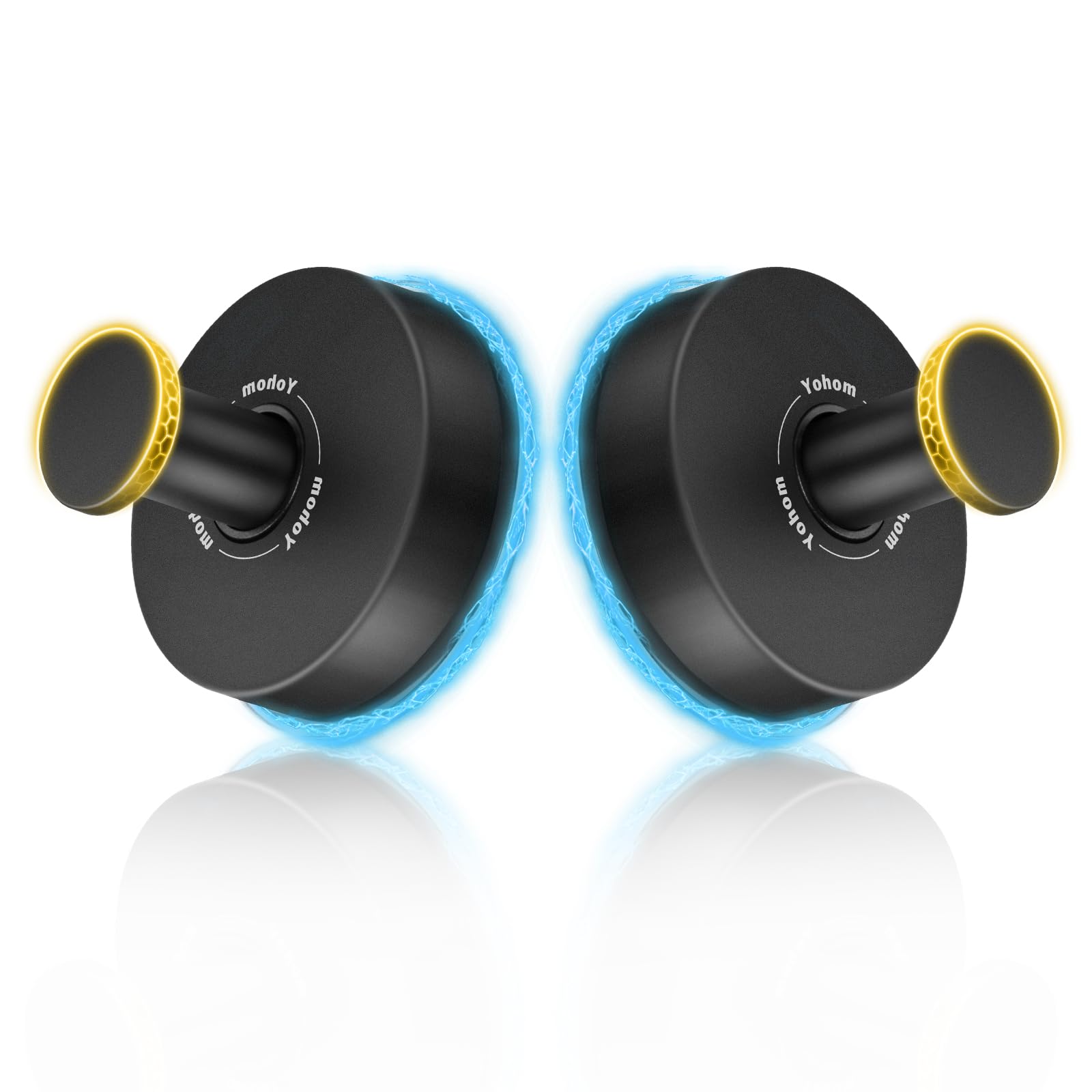 YOHOM Vacuum Suction Cup Hooks Towel Holder Stainless Steel for Bathroom Kitchen Coat Hanging Hooks Organizer for Towel No Drill Matte Black 2pcs