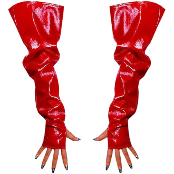 Guantes Largos De Satén Rojos – 1 Par De 38 Cm, Elásticos Y Elegantes, Accesorios Para Disfraces De Carnaval, Halloween, Bodas Y Fiestas Temáticas