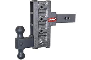 GEN-Y Hitch Mega-Duty Offset Drop Hitch, 3" Rise/6" Drop, 21000 lbs Towing Capacity, 3000 lbs Tongue Weight, Includes Dual Ball Mount Attachment - 1 Stainless Steel Pin, USA Made