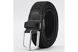 Braided Stretch Elastic Belts Fashion Elastic Stretch Woven Waistband Suitable for Both Men and Women Pin Oval Belt Buckle