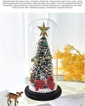 Decorazioni Natalizie Word.Smarthitech Piccolo Albero Di Natale Mini Albero Decorativo Desktop Luce Notturna A Led Di Natale Decorazione Con Copertura In Vetro Per Ufficio A Casa Shopping Forniture Per Feste Bar Puntelli Amazon It Casa