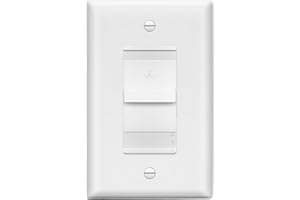 LIDER 3-Speed Fan Switch, Slider Switch for Fan, Ceiling Fan Control Switch, 120V, 2.5A Motor, Single Pole, Modern Upgrade, UL Listed, Wall Plate Included, White