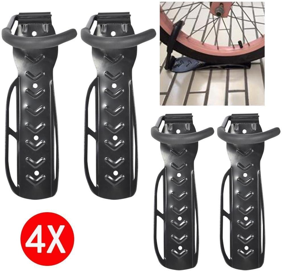 Popamazing 4 X Steel Bike& Bicycle Wall Mounted Hook &Rack Holder Hanger New