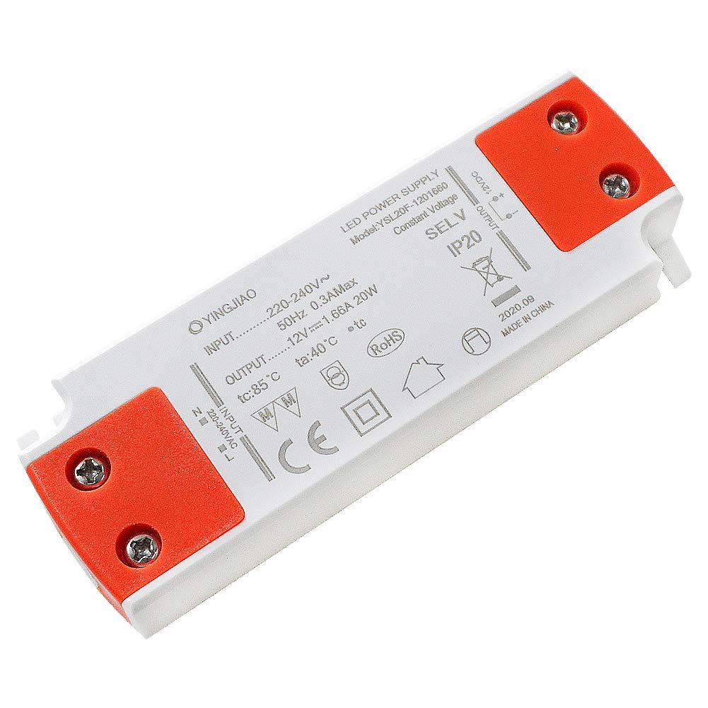 4vwin LED Power Supply Driver Transformer Constant Volatge for 12V AC/DC LEDs, LED Strip Lights, GU10, G4, MR16, MR11 Bulbs