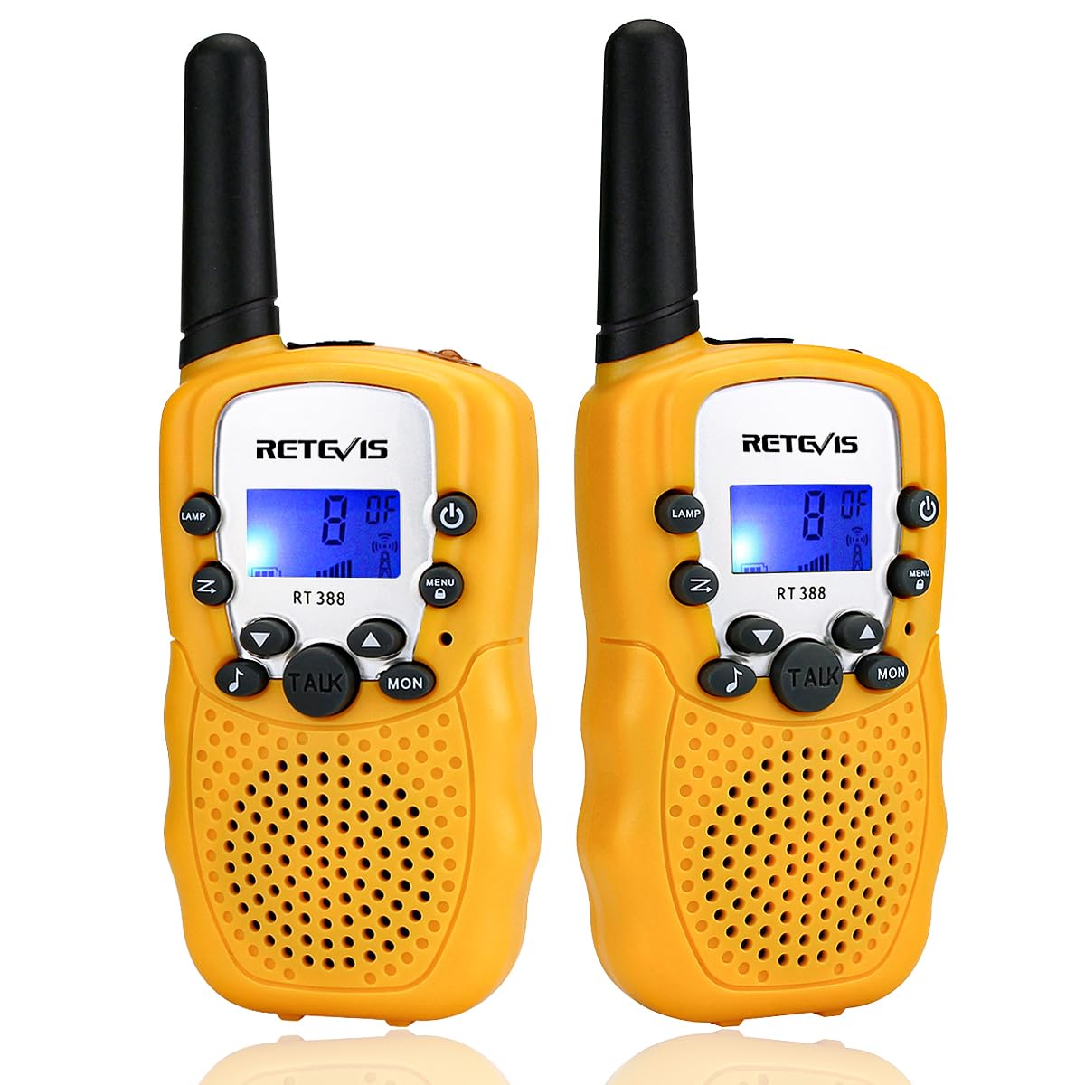 Retevis RT388 Walkie Talkies for Kids, Toys for 6-12 Boys Girls, Kids Walkie Talkies with VOX Keylock, Children Gifts for Birthday, Holiday, Indoor Outdoor Activity (1 Pair, Yellow)