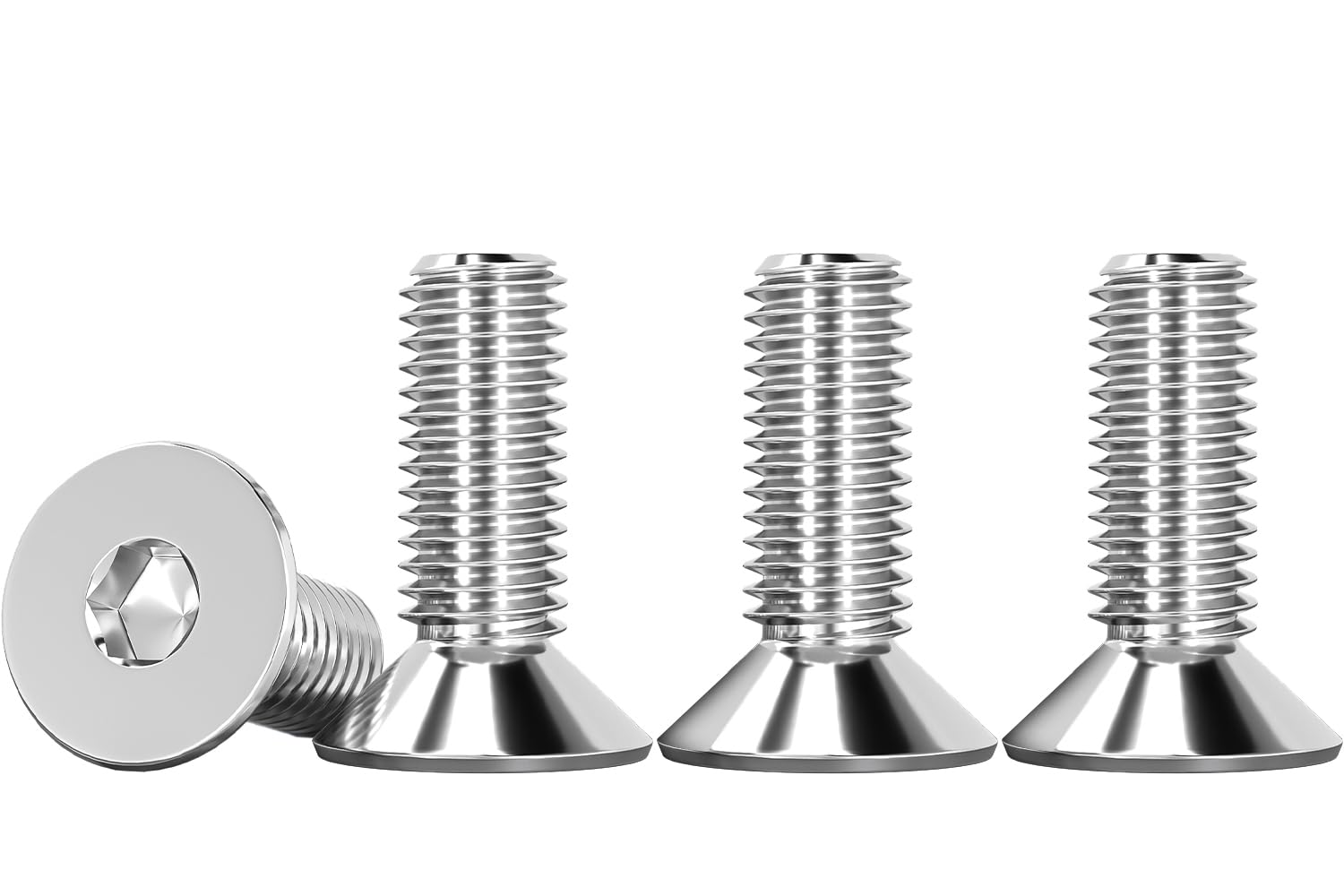 Drenky M6 Socket Screws, M6 X 16mm Bolts 304 Stainless Steel Hex Screws DIN 7991 / ISO 10642 Rustproof Machine Screws M5 Flat Head Hex Socket Cap Screws (Pack of 25) — image 1