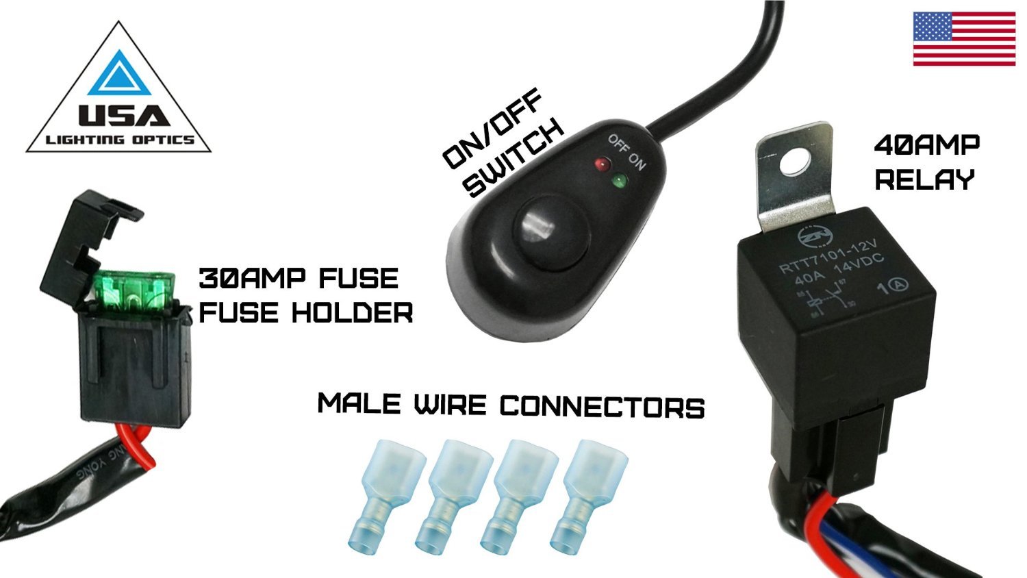 Amazon.com: #1 Fog Light 40 Amp Universal Wiring Harness for Off Road LED Fog  Lights w/Relay ON/OFF Switch Great for LED Work Light Lamps ATV, UTV,  Truck, ...