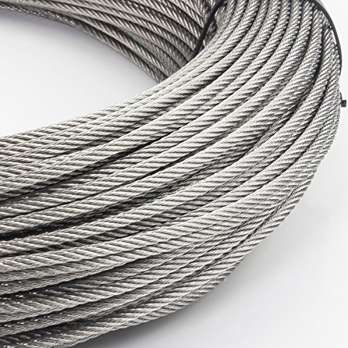 DYWISHKEY Stainless Steel Aircraft Cable 1/8″, 7×7, 328 ft