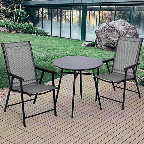 Giantex Set of 2 Patio Dining Chairs, Outdoor Chairs, Portable Folding