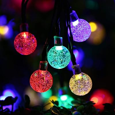 EbeyExpress 20ft 30 LED Solar Ball String Lights - Warm White, Waterproof For Outdoor Garden & Party Decor