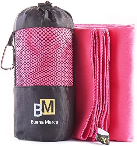Microfiber Travel Towel Large (XL, L or M) - Fast Drying Super Absorbent Sport Towel - Ultra Compact Size Great for Kids, Bath, Gym, Pool, Beach, Camping, Fitness or Yoga (Pink, 28'' x 56'')