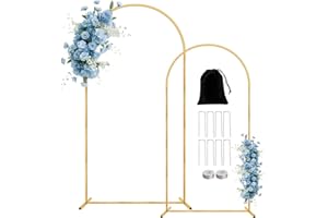 NISOGER Metal Arch Backdrop Stand, 7.2FT+6FT Wedding Arch Stand, Set of 2 Backdrop Arch Stand, Metal Arch Stand for Wedding Ceremony Birthday Party Baby Shower Graduation Ceremony Decoration