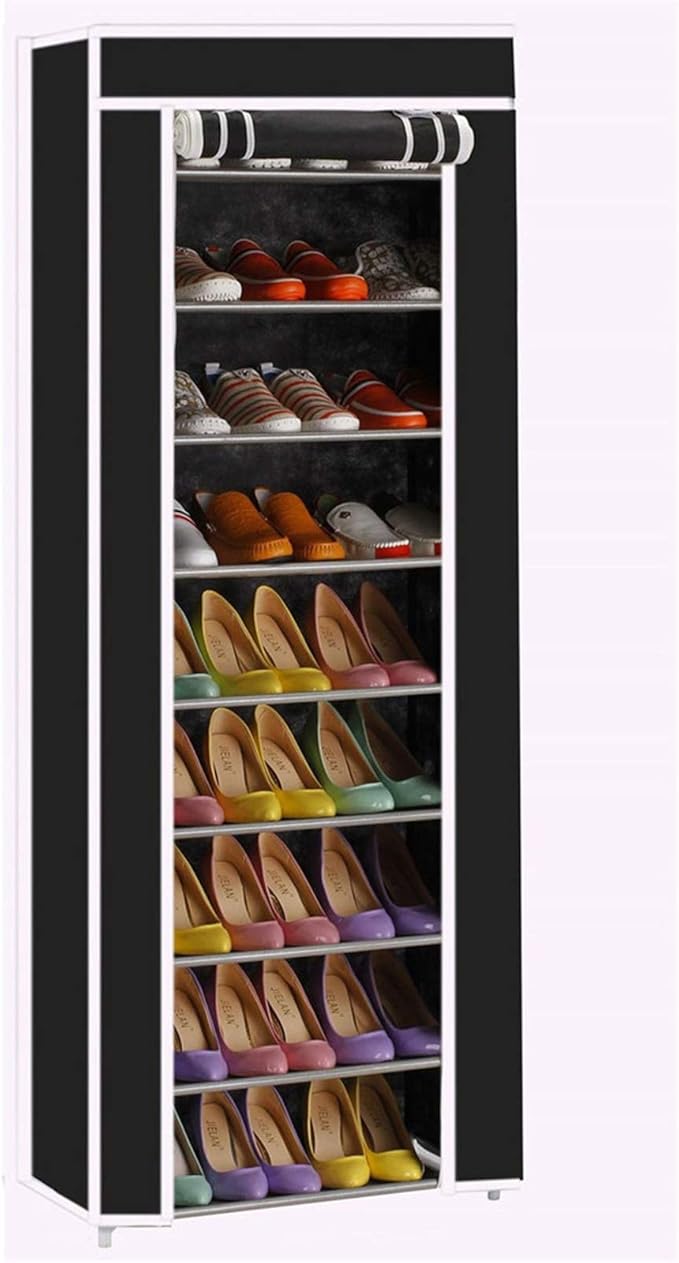 bench with shoe rack on Home Organization New 10 Tier Shoe Rack Cabinet 30 Pairs With Cover Wall Bench Shelf Shoe Tower Shoe Organizers