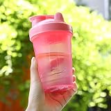 DDSHUN Pink Shaker Bottle 400 ml Protein Powder Mixer with Mixball BPA Free view 5