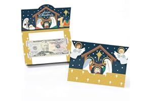 Big Dot of Happiness Holy Nativity - Manger Scene Religious Christmas Money and Gift Card Holders - Set of 8