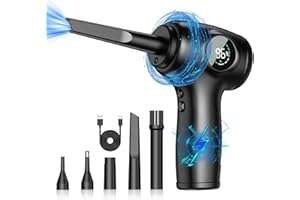 Compressed air Duster, Electric air Duster with LED Light 150000RPM Keyboard Cleaner for Office - no Canned air Duster, Good 