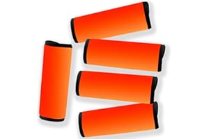 Careteilly Neoprene Luggage Handle Wraps for Suitcase Unique Neon Orange Luggage Identifiers/Tag/Marker (Fluorescent Orange(5 Pack))