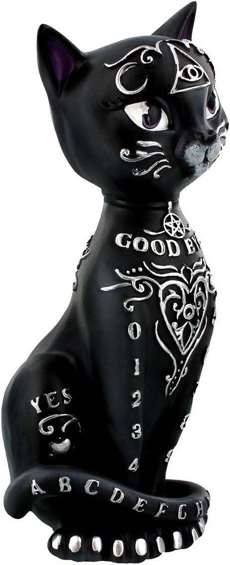 Nemesis Now Mystic Kitty Figurine 26cm, Resin, Black, Spirit Board Cat, Baroque Design Planchette, Cast in the Finest Resin - Image 4