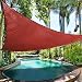 Ollieroo Shade Sail UV Block Fabric Patio Outdoor Canopy Sun Shelter with 5ft PE Ropes and Steel D-Rings 16.5x16.5x16.5ft Triangle Red primary