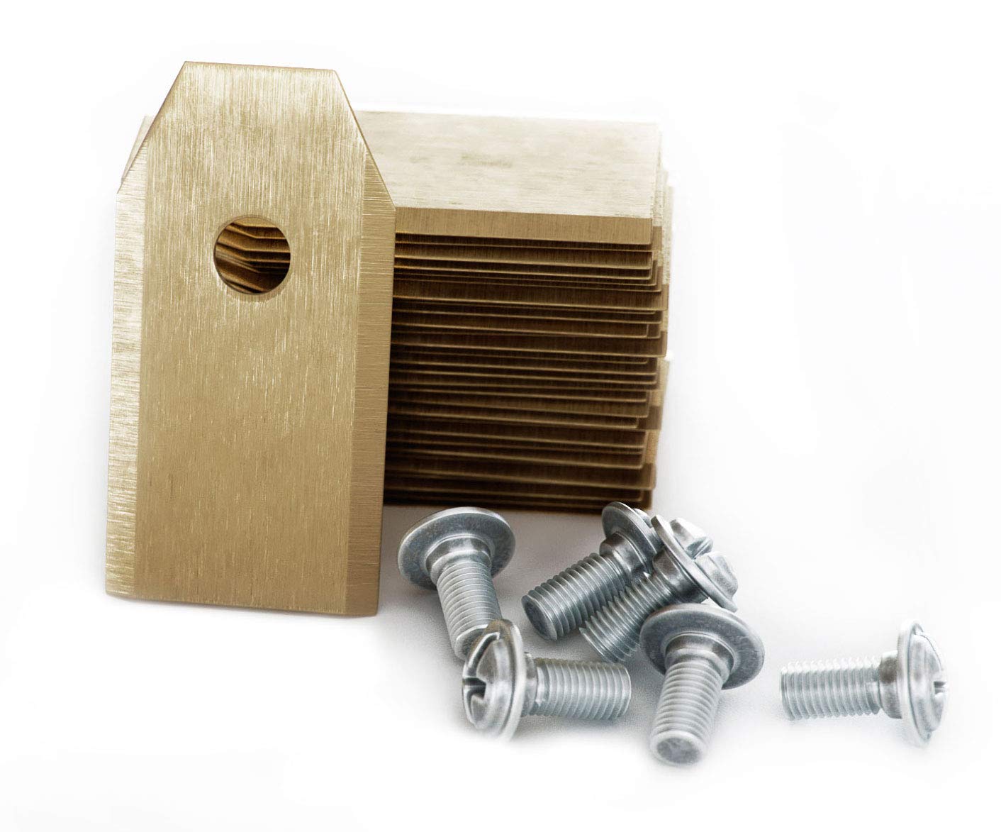 MOWHOUSE Lawnmower Spare Blades Set - Hardened Titan Blade Replacement Compatible with Husqvarna Gardena McCulloch - Mower Trimmer Spares, Exact Fit - 30 Pieces, 30 Screws