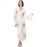 Handmade Evil Eye Boho Festival Kimono Boho Beachwear Beachwear Cover Up Ethnic Kimono Cardigan Bathrobe Morning Robe