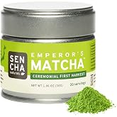 Sencha Naturals Matcha Ceremonial Grade Powder - Emperor's Matcha Japanese Tea, First Harvest Premium Kagoshima, Non-GMO, Unsweetened, Authentic Green Tea Powder, 20 Servings