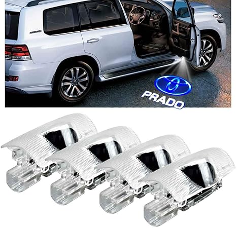 Amazon Minile 150系プラド用カーテシランプ Ledロゴ投影 4個セット 工具付 カーテシライト ドアウェルカムライト 車用ドアランプ 1系0系ランドクルーザー プラド カーテシ 角度調整機能付き For Prado カーテシーランプ 車 バイク