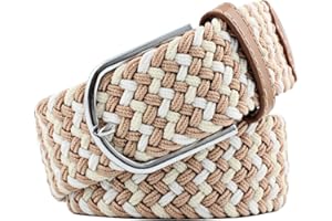 Huyfhksd Mixed Color Woven Stretch Braided Belts for Men and Women Fashion Elastic Belts
