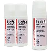 Lafe's Natural Deodorant | 3 Ounce Roll-On Aluminum Free Natural Deodorant | Rose & Coriander (3 Pack)
