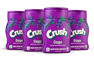 Crush, Grape, Liquid Water Enhancer – New, Better Taste! (4 Bottles, Makes 96 Flavored Water Drinks) – Sugar Free, Zero Calorie