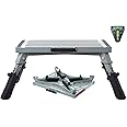 Homeon Wheels Large RV Step Stool, Adjustable Height Aluminum Folding Platform Step and Ladder with Non-Slip Rubber Feet, More Stable Supports Up to 1,500lbs 19" x 14.5"