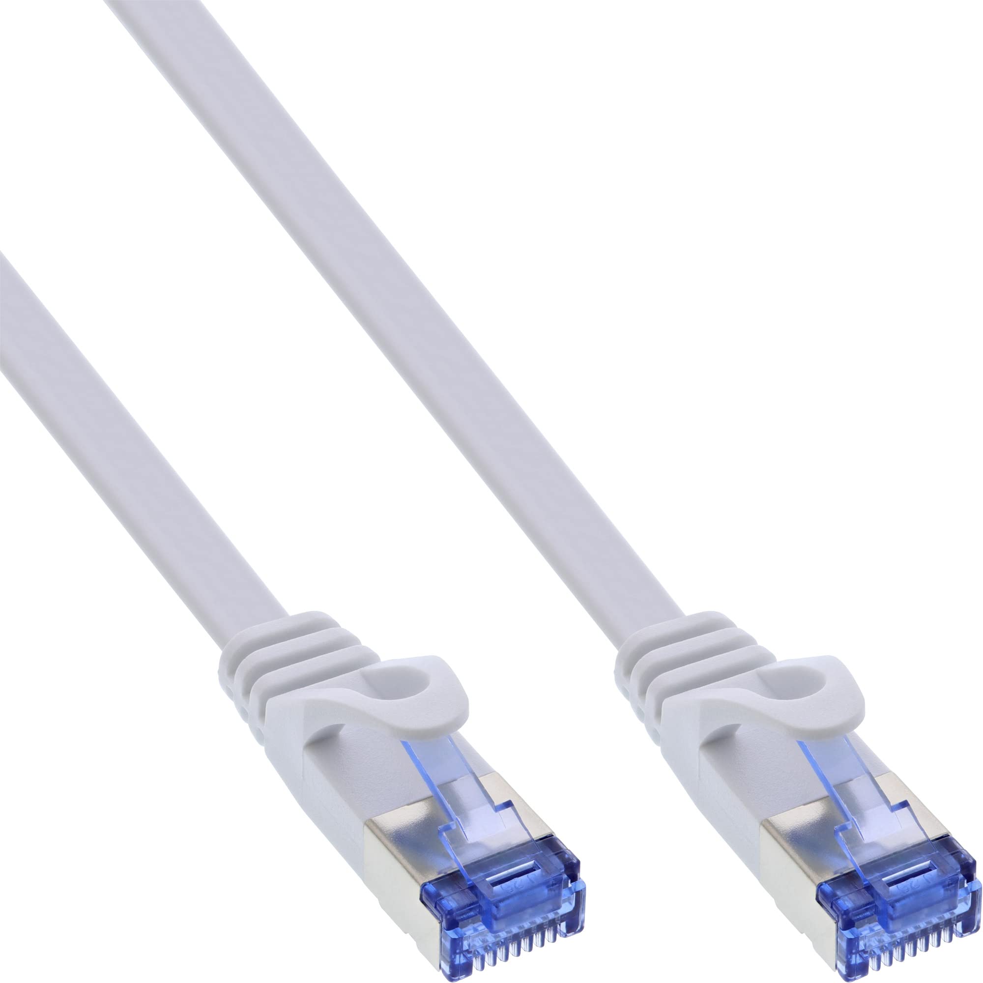 InLine Patch Cable Flat U/FTP Cat.6A White 2m