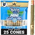 King Palm Mini Prerolled Cones - All Natural Preroll Palm Leaf Cone - Corn Husk Filter Tip - Organic Per Rolled Palm Leaf Wraps - 25 Cones per Pack - (1 Pack, 25 Cones, Berry)