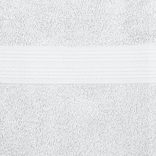 AmazonBasics Fade-Resistant 6-Piece Cotton Towel Set, White