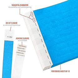 WristCo Neon Blue Tyvek Wristbands for Events