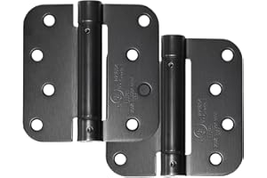 Signstek 2 Pack Self Closing Door Hinges, Mortise Spring Hinge, 4" x 4" x 2-1/2" with 5/8" Radius Corners