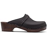 Sandgrens Handmade Swedish Wood Clogs for Women, Low Heel Mule | Tokyo