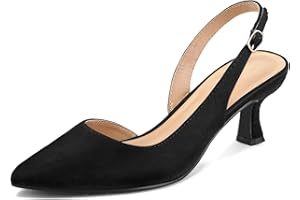 mysoft Women's Pumps Slingback Kitten Heels Pointed Toe Sexy Wedding Party Dress Pump Shoes