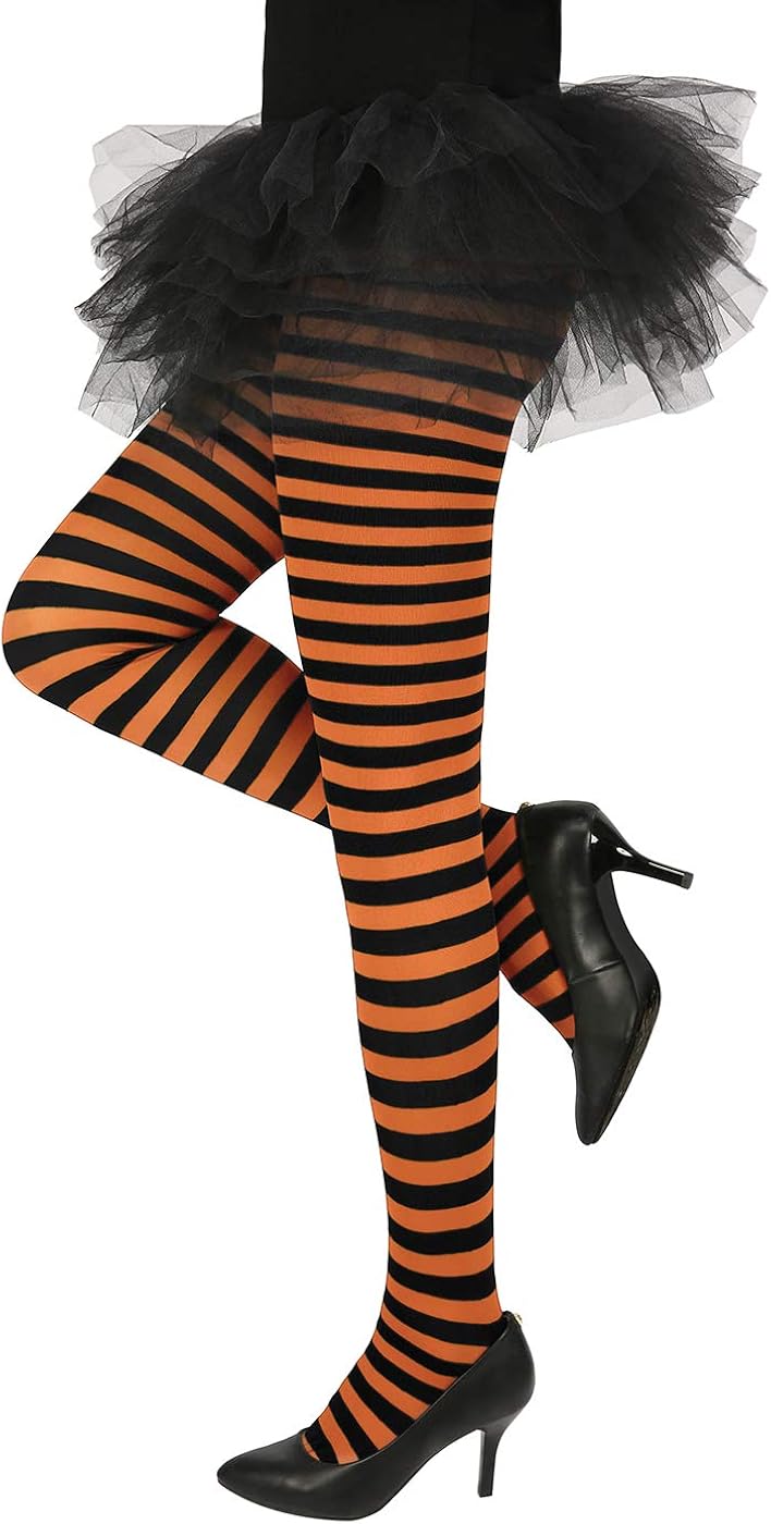HDE Women's Striped Tights Opaque Microfiber Stockings Nylon Footed Pantyhose at  Women’s Clothing store